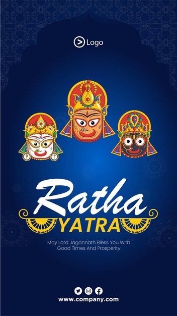 Indyjski Festiwal Jagannath Rath Yatra Projekt Szablonu Portretu