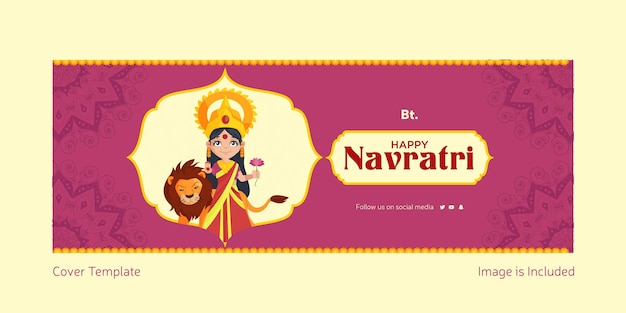 Indyjski Festiwal Szablon Projektu Strony Tytułowej Happy Navratri