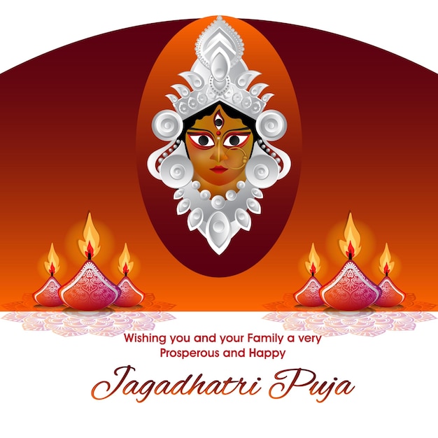 Indyjski Festiwal Szczęśliwy Transparent Jagadharti Puja