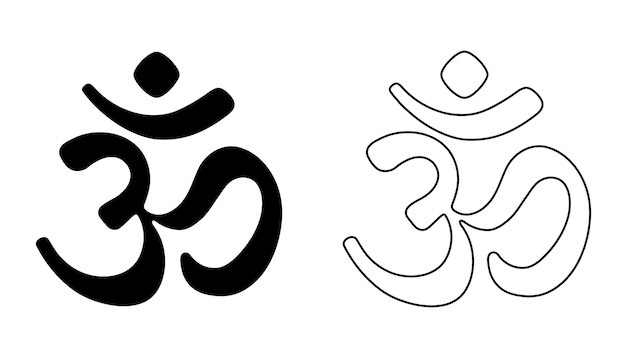Plik wektorowy indyjski święty dźwięk om lub aum symbol boskiej triady brahma wisznu i śiwa