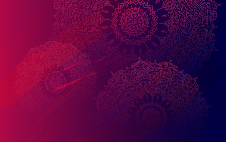Wektor indyjski szablon tła etnicznego z wzorami mandali