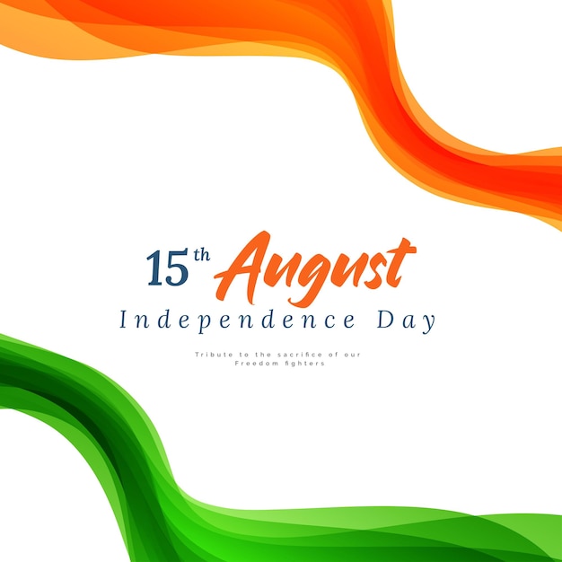Indyjski Szczęśliwy Dzień Niepodległości Pomarańczowe I Zielone Tło Social Media Post Design