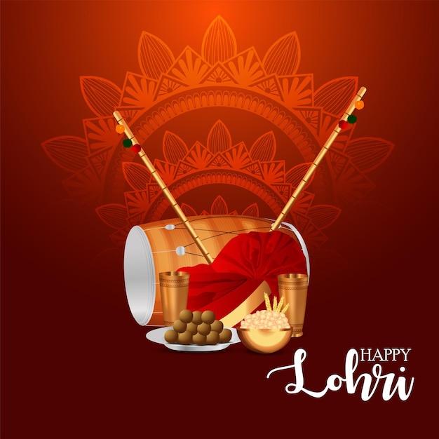 Indyjski Tradycyjny Festiwal Szczęśliwy Lohri Tło