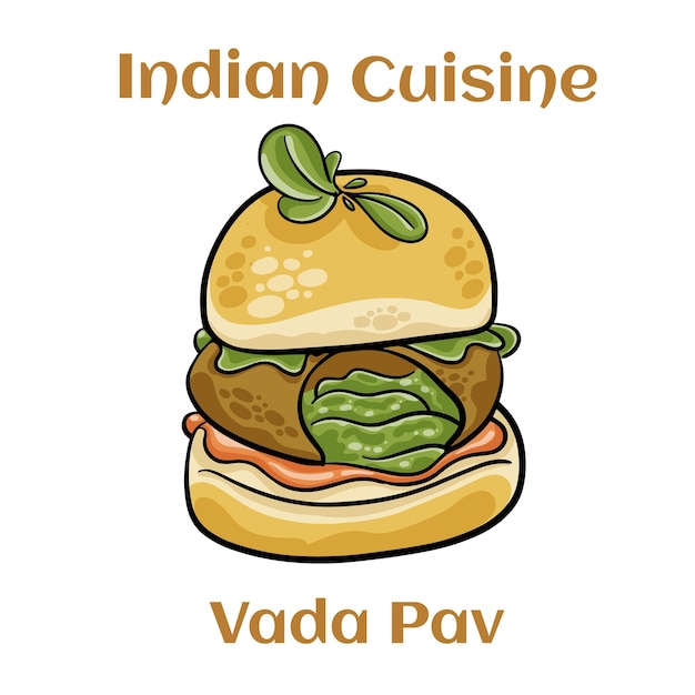 Indyjskie słynne uliczne jedzenie Vada Pav Znane również jako Vada Paav Wada Pav lub Wada Pao