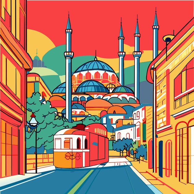 Plik wektorowy indyki istanbul street style street style wysokiej jakości bardzo szczegółowe