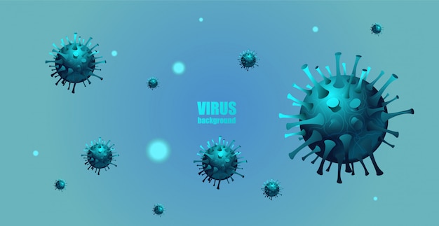 Plik wektorowy infekcja wirusowa. obraz tła koronawirusa.