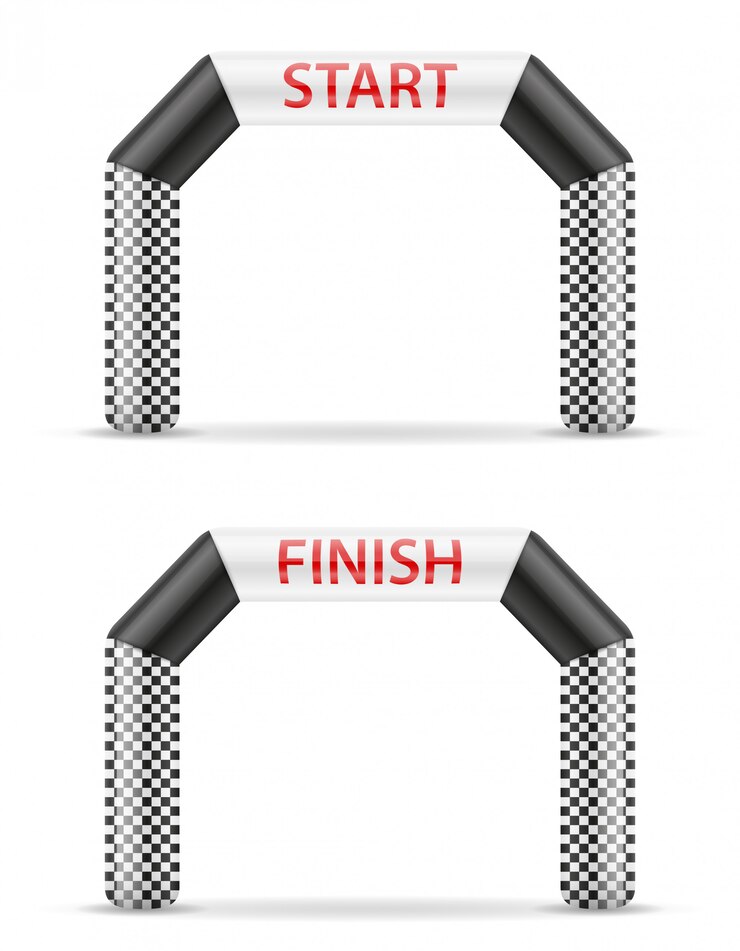 Inflatable line start finish dla sportu.