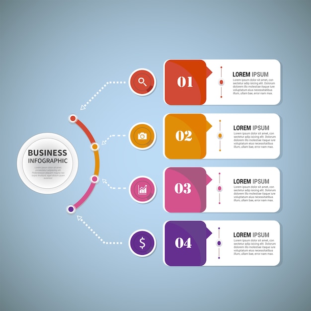 Infograficzny Element Z Różnymi Krokami