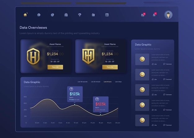 Infograficzny Projekt Uiux Deski Rozdzielczej Nft Z Wykresami I Diagramem