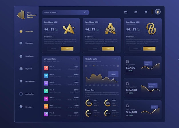 Infograficzny Projekt Uiux Deski Rozdzielczej Nft Z Wykresami I Diagramem