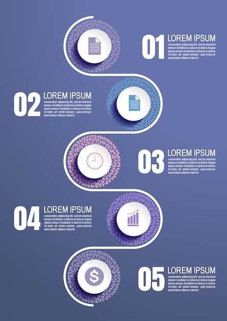 Infograficzny Szablon Z 5 Krokami