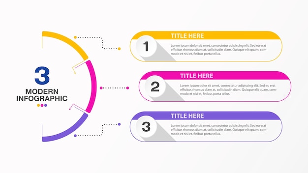Infografika 3 opcje lub etapy prezentacji Koncepcja ikon biznesowych