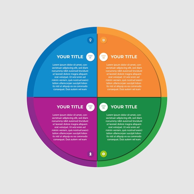 Infografika 4 Kroki Projekt Premium Wektor Premium Wektor Premium Wektor