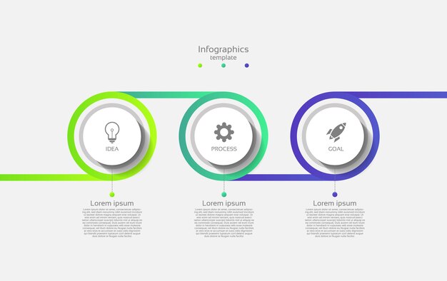 Plik wektorowy infografika abstrakcyjne tło szablonu koło z trzema krokami