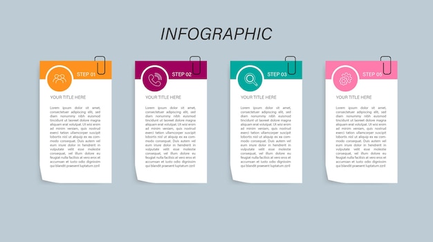 infografika biznes nowoczesny szablon projekt kroki 4