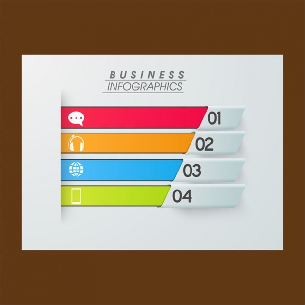 Infografika Biznes Z Czterech Kolorowych Opcji