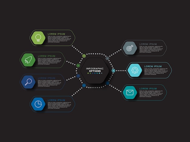 Infografika Biznesowa Koncepcja Szablonu Z Sześciokątnymi Elementami Relistycznymi