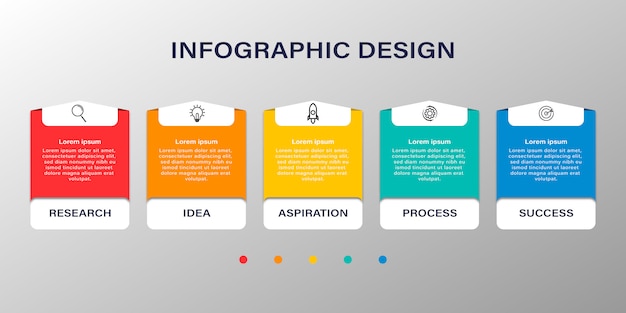 Infografika Biznesowa Z Pięcioma Opcjami Lub Krokami