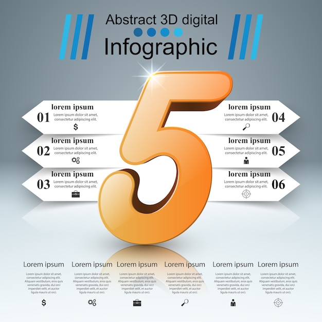 Plik wektorowy infografika biznesu. pięć ikon.