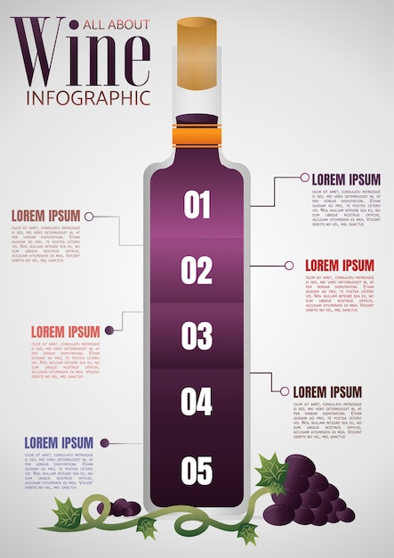 Plik wektorowy infografika butelki wina z tagiem