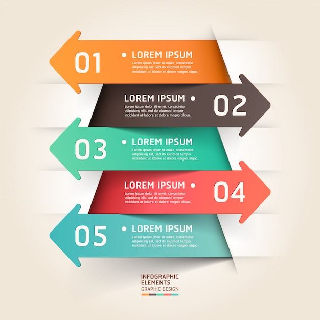 Infografika cięcia nowoczesny papier strzałka.