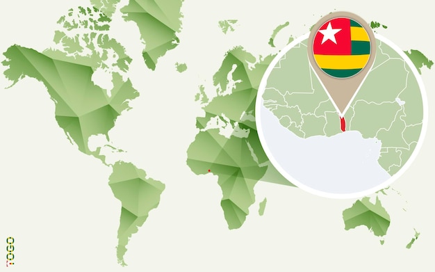 Infografika Dla Szczegółowej Mapy Togo Togo Z Flagą