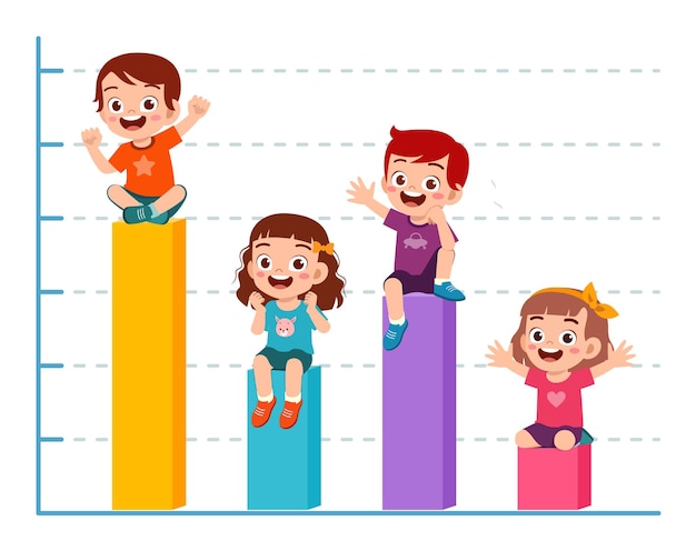 Plik wektorowy infografika do monitorowania danych dzieci w szkole