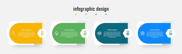 Infografika Elegancki Profesjonalny Szablon Z 4 Krokami Premium Wektor