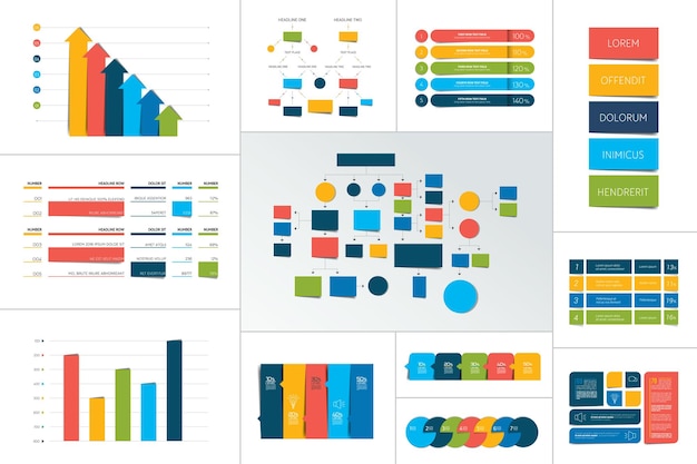 Infografika Element Duży Zestaw Vector