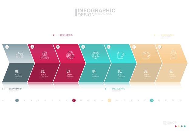 Infografika Elementów Ilustracji Infografika Część Ikon Kroków Sukces Kroków Strzałka