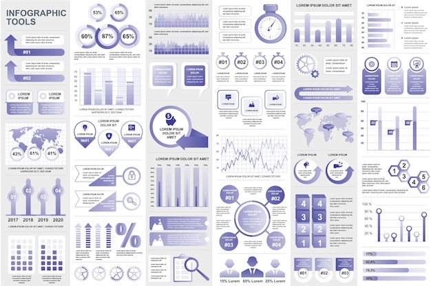 Infografika Elementy Wizualizacja Danych Wektor Projekt Informacji Grafika