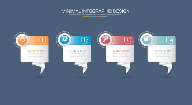 Infografika Elementy Z Ikoną Biznesu Na Kolorowym Tle Koło Proces Lub Kroki I Opcje Przepływu Pracy Diagramsvector Element Projektu Eps10 Ilustracja