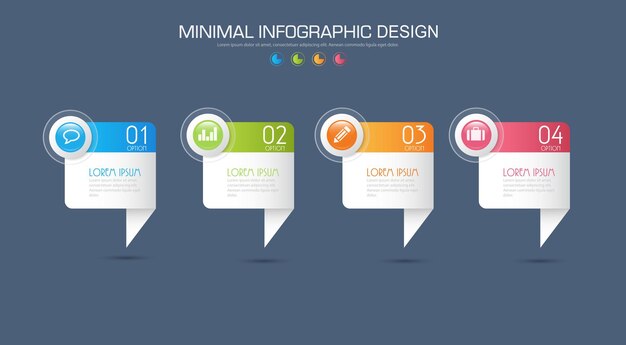 Infografika elementy z ikoną biznesu na kolorowym tle koło proces lub kroki i opcje przepływu pracy diagramsvector element projektu eps10 ilustracja