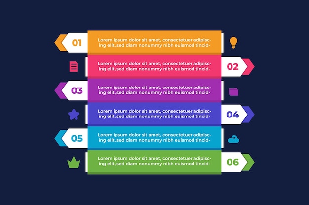 Infografika Kolorowej Listy Strategii Biznesowych