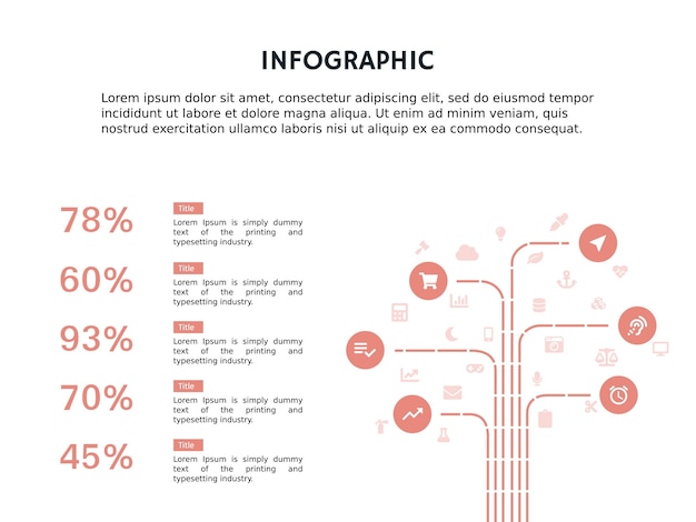 Infografika ładny Szablon I Powerpoint Pełny Kolor