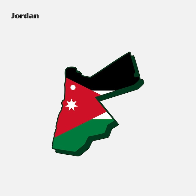 Infografika Mapy Flagi Narodowej Jordanii