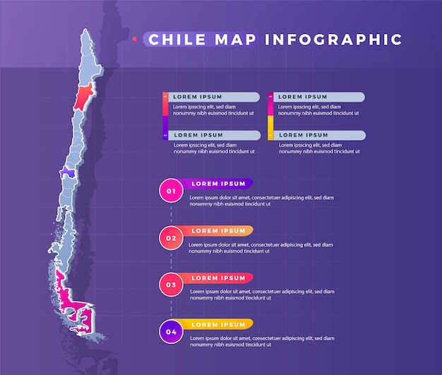 Plik wektorowy infografika mapy gradientu chile