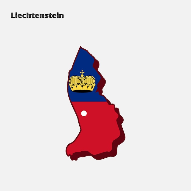 Infografika mapy kraju flagi Liechtensteinu