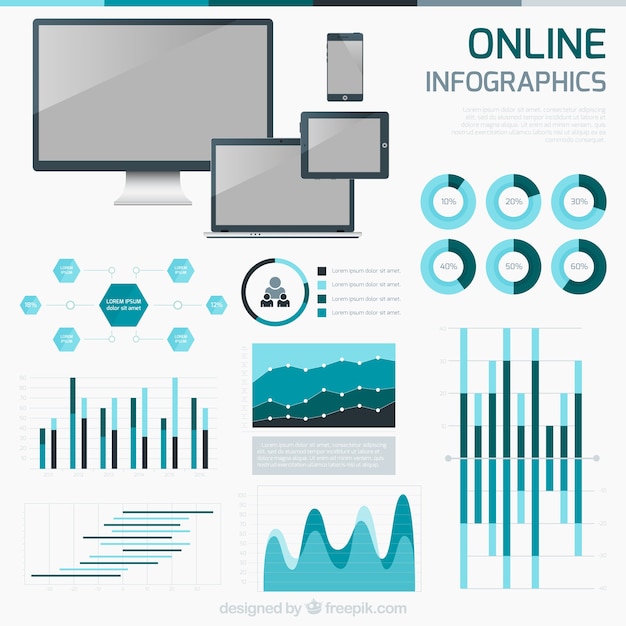 Plik wektorowy infografika online