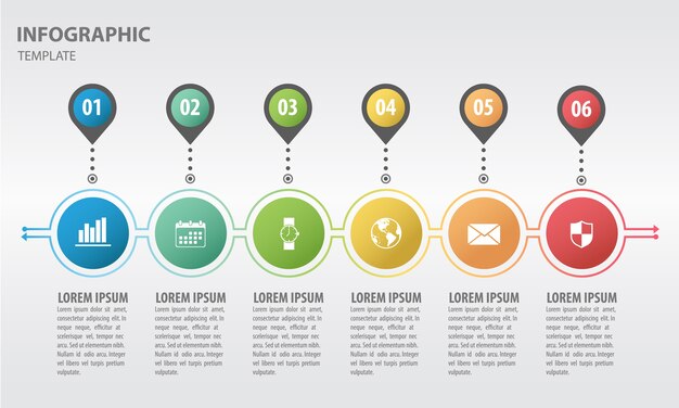 Infografika Oś Czasu Z 6 Opcjami