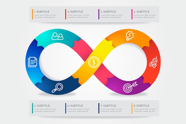Infografika Pętli Nieskończoności Z Kolorów I Tekstu