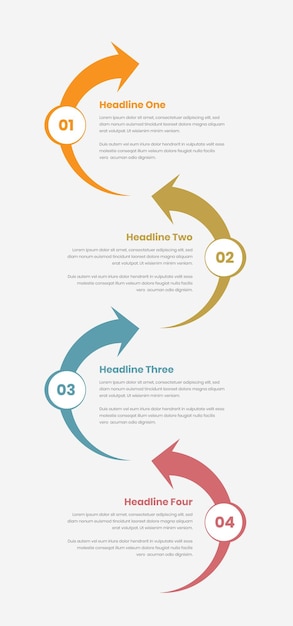 Infografika pionowa biznesowa oś czasu lub szablon prezentacji tekstu kroków