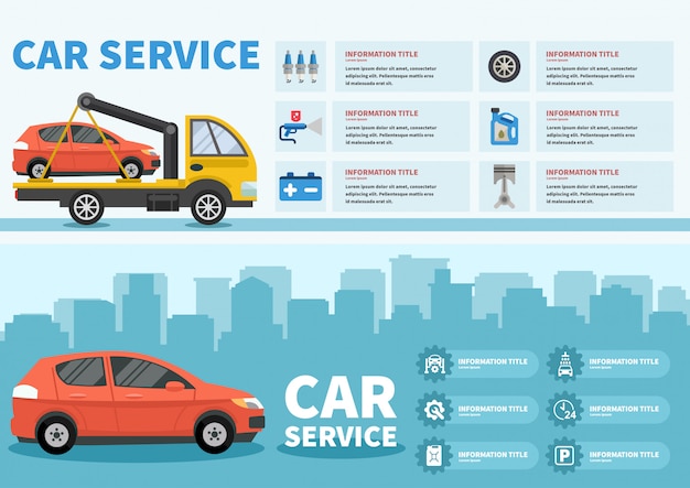 Infografika Serwisu Samochodowego Z Obrazem