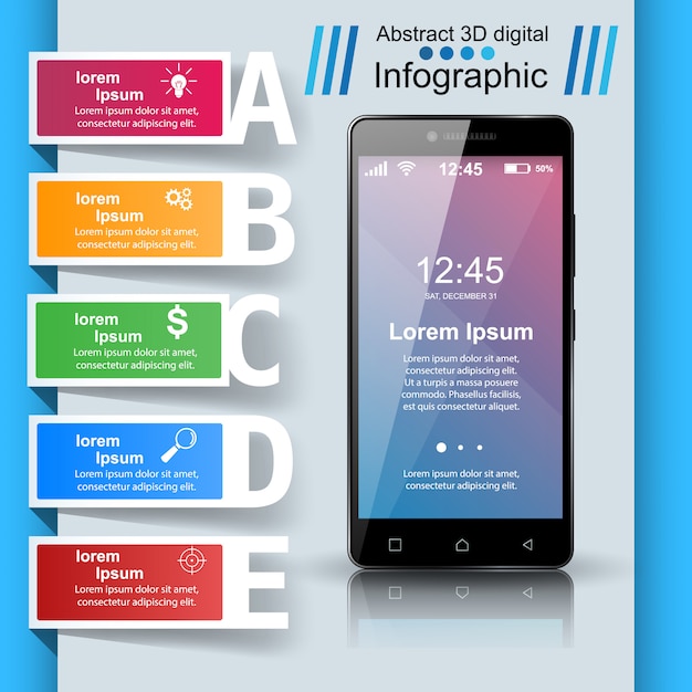 Plik wektorowy infografika smartphone