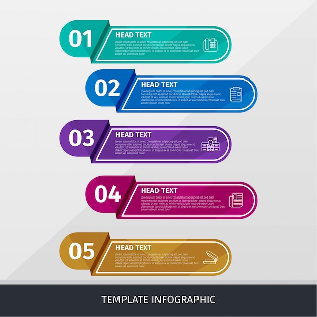 Infografika Szablon Biznesowy Banner Kroki Colorfull