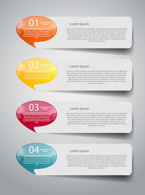 Infografika Szablon Biznesowy Z Czterema Krokami