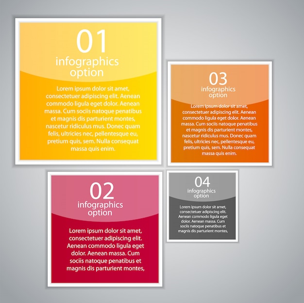 Infografika Szablon Biznesowy Z Czterema Krokami