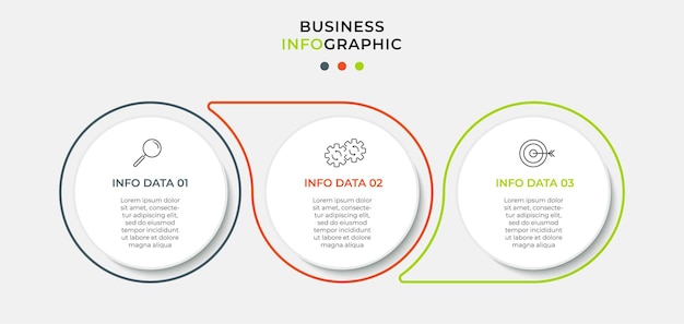 Infografika Szablon Biznesowy Z Ikonami I 3 Opcjami Lub Krokami