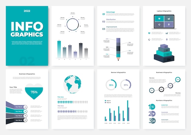 Infografika Szablon Broszury Strony A4 Z Diagramami Wykresów I Elementami Przepływu Pracy Koncepcja Wizualizacji Danych Biznesowych Ilustracja Wektorowa Do Prezentacji Strony Internetowej Raportu Statystycznego