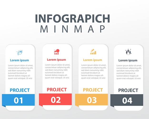 Infografika Szablon Dla Biznesu. Steps Modern Mindmap Diagram Z Tematami, Wektor Prezentacji